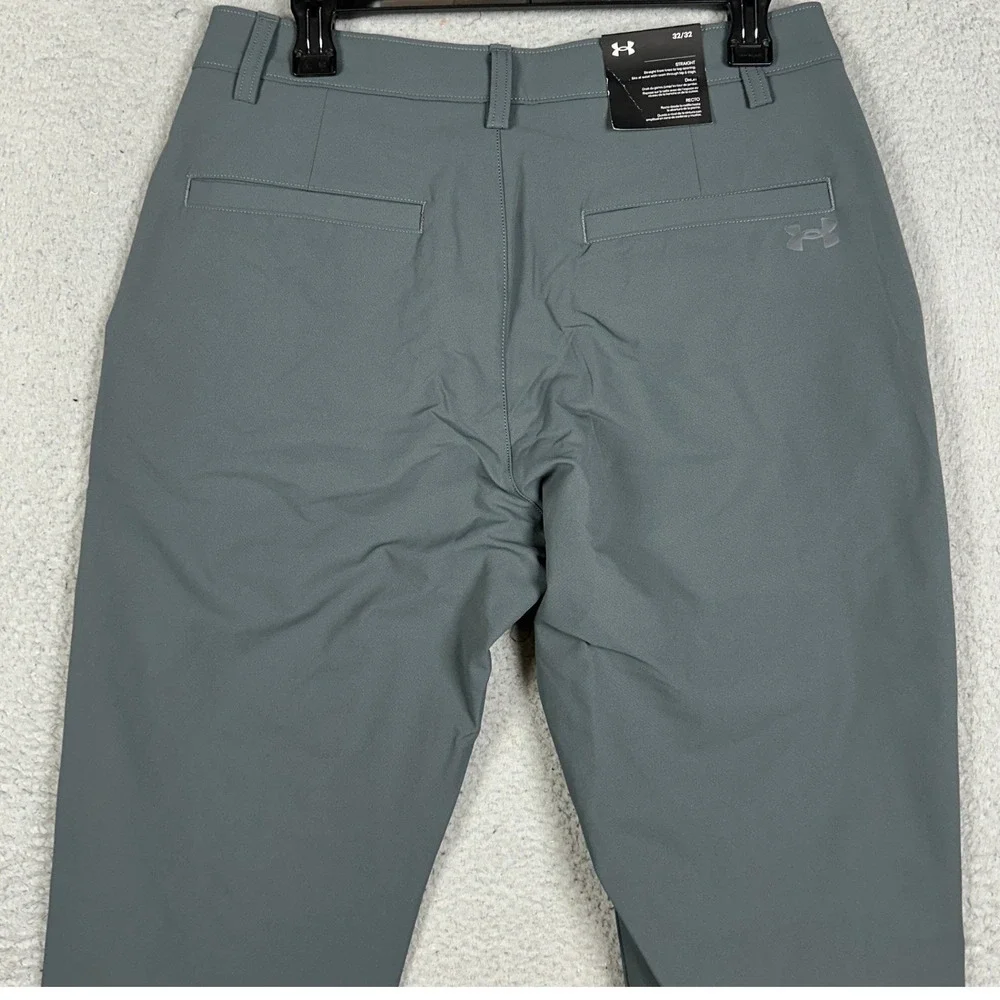 NEW Under Armour Golf Pants Mens 32X32 Grey Performance Chinos Straight Leg Logo